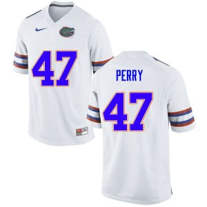 Men's Florida Gators #47 Austin Perry NCAA Nike White Authentic Stitched College Football Jersey ZKA3162DV